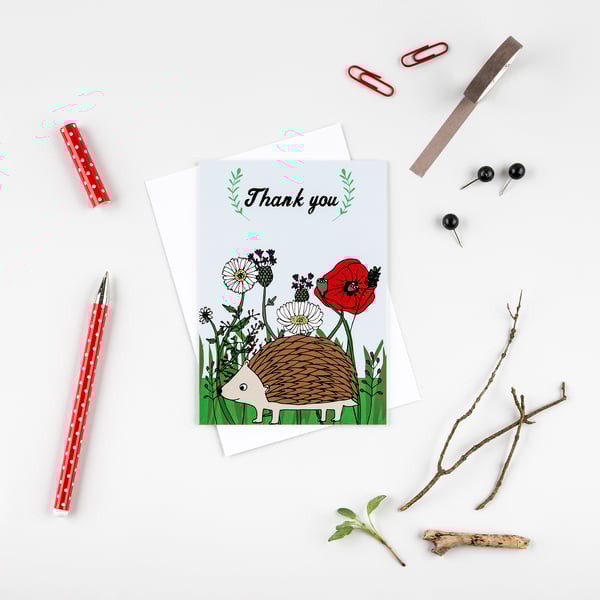 Hedgehog Thank you card