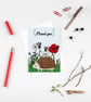 Hedgehog Thank you card