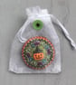 Hand Embroidered Pumpkin Witch Brooch - Image 5