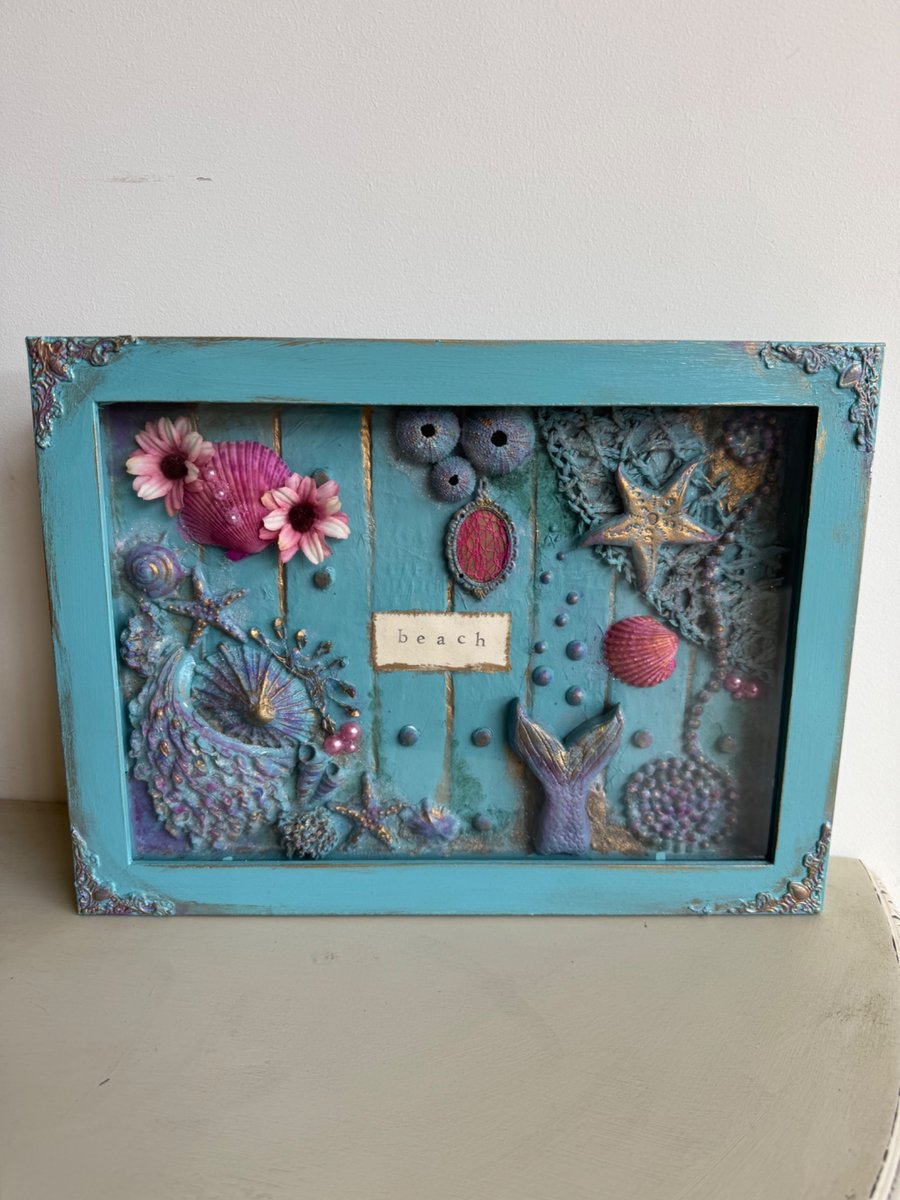Mermaid coastal display frame