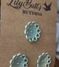 3 Vintage Pearly Green Buttons - Image 2