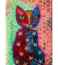 Original Cat Painting Whimsical Feline Small Format Art Gift for Kitten Lovers 