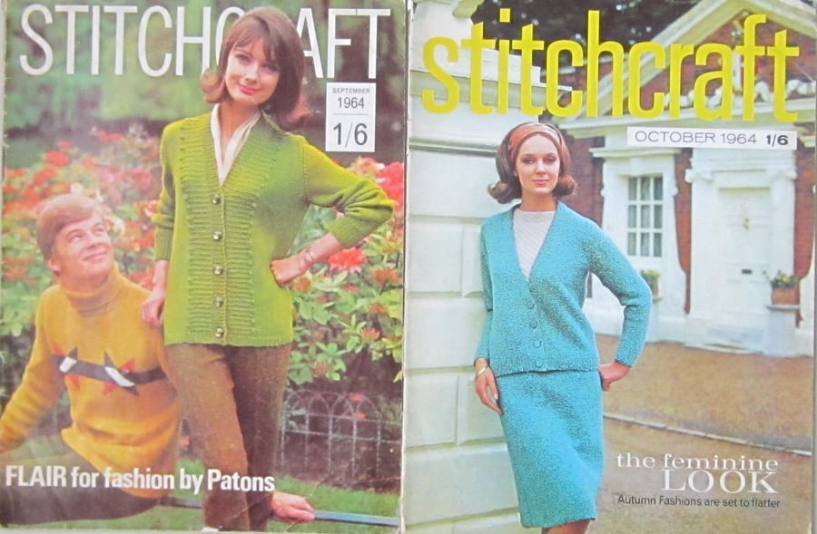 2 Vintage 1960s Stitchcraft Magazines