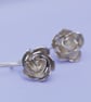 Silver Rose Earrings: Handmade with Sterling Silver - Image 5