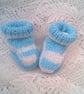 Baby's Knitted Blue and White 5 Piece Pram Set, Outdoor Clothes, Custom Make - Image 8