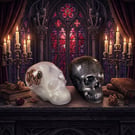Set of Two Epoxy Resin Decorative Skulls