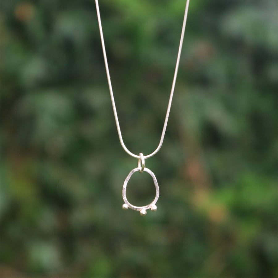  Silver  Seed Pod Necklace