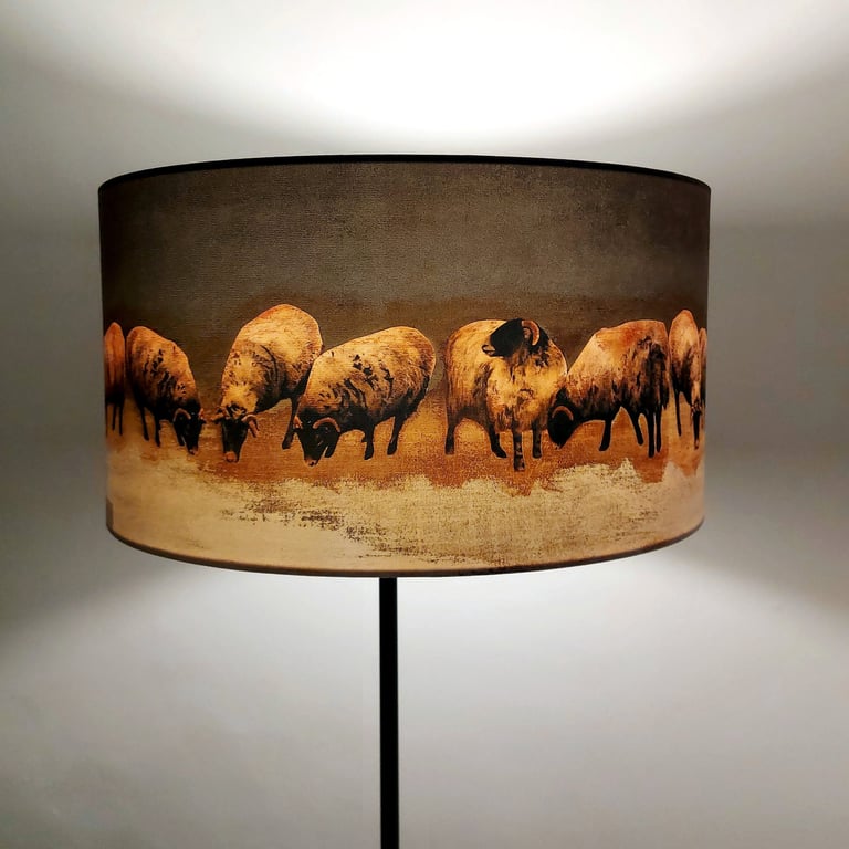 Winter Swaledales Drum Lampshade by Lily Greenwood - Large - 45cm