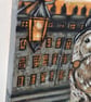 Tawny owl with his Bowler hat and walking cane Original Painting - Image 6