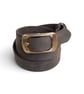 Dark Patina Full Grain Pull-Up Belt Gold-Tone Rectangular Buckle 25mm - Image 6