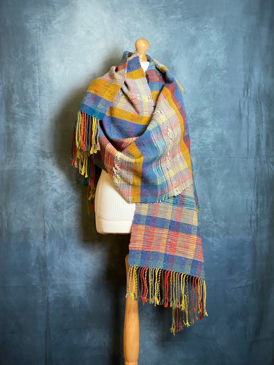 Covehithe Extra Large, oversize handwoven scarf, throw, shawl, wrap