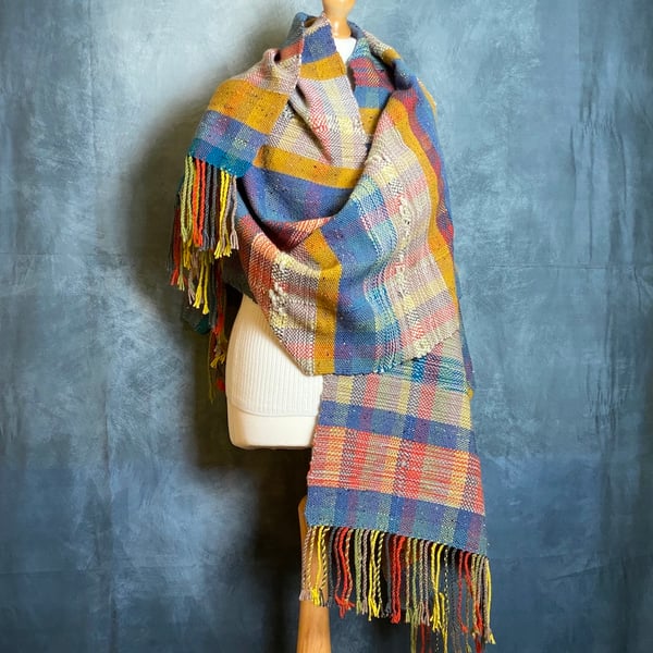 Covehithe Extra Large, oversize handwoven scarf, throw, shawl, wrap