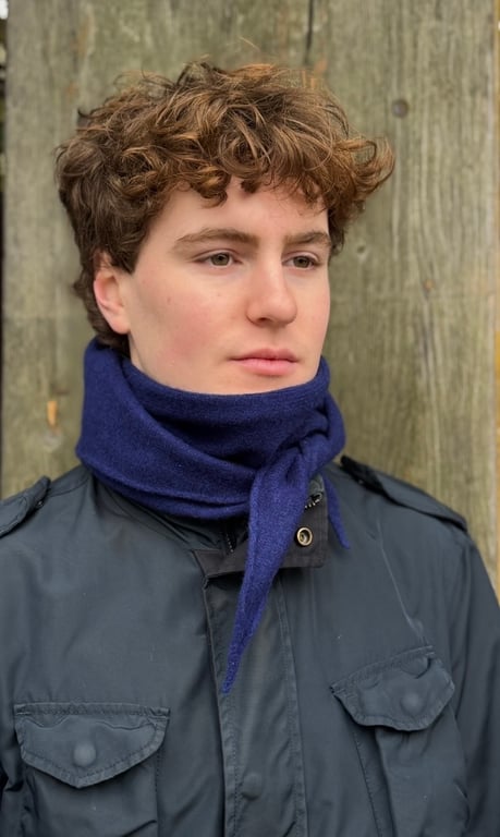 Long Pointy Scarf - Dark Cobalt