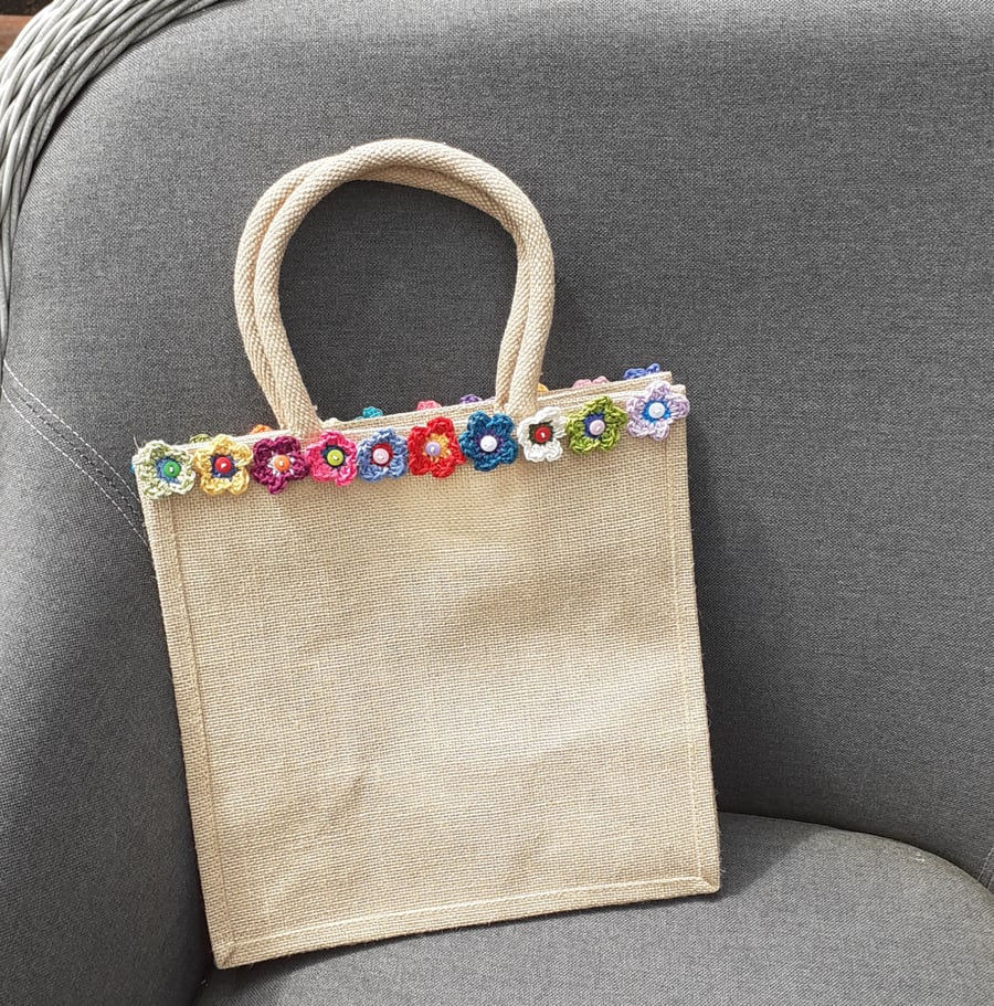  Reserved for Cristina. Flowery Reusable Gift Bag ( Large)