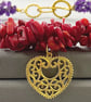 Chunky Amethyst & Red Coral Gold Filigree Heart Gemstone Chip Choker Necklace - Image 9