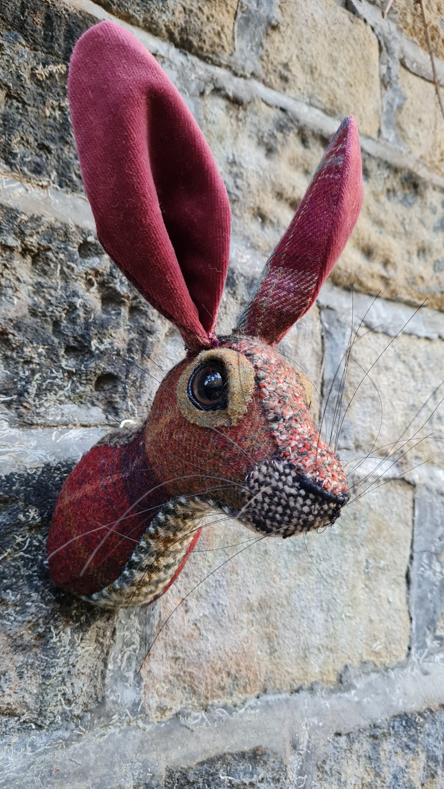 Mr Halliwell - Faux hare head in Abraham Moo wool by Crafted Creatures