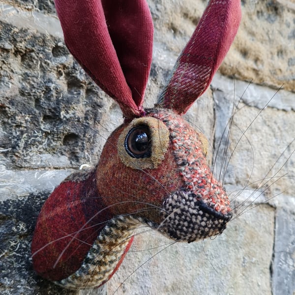 Mr Halliwell - Faux hare head in Abraham Moo wool by Crafted Creatures