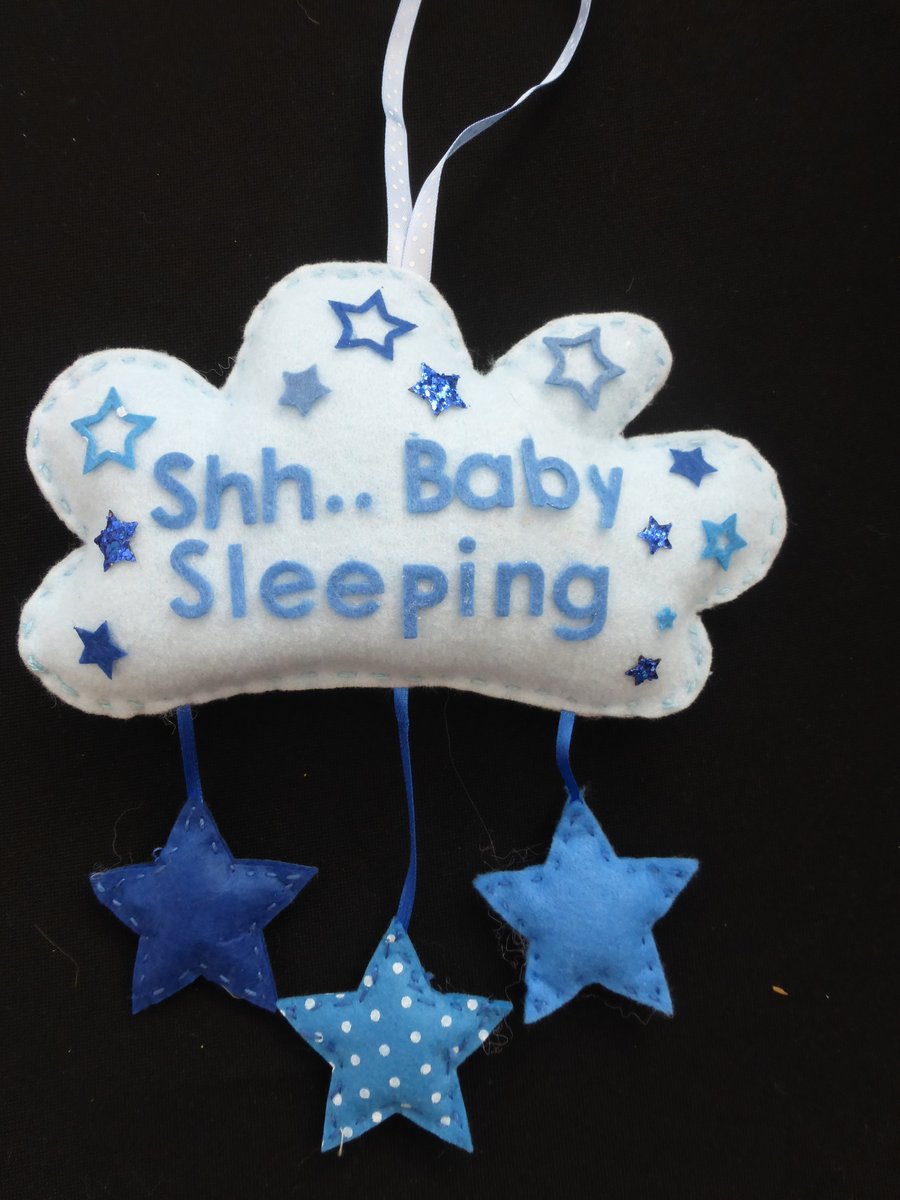 Cloud - Shhh Baby Sleeping door hanger