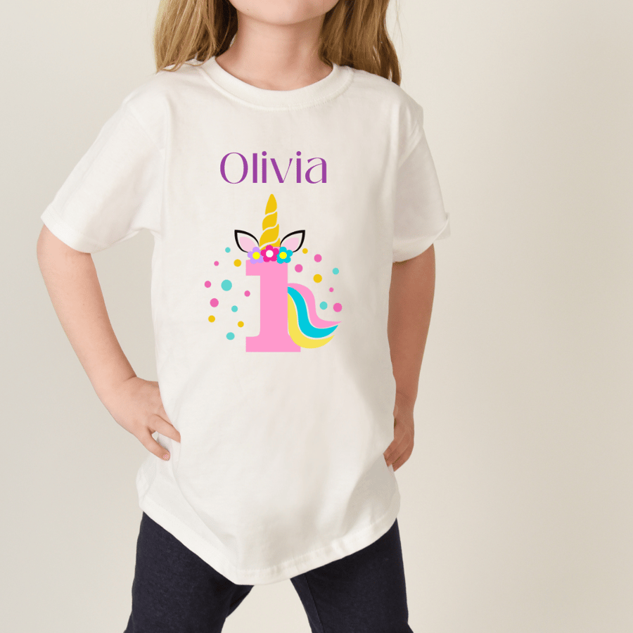 Unicorn 1st Birthday T Shirt