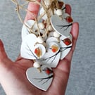 Sea Glass Christmas Robin Hanging Dec - Beach Glass - Wooden Ornament Gift Tag
