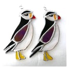 Puffin Bird Suncatcher Stained Glass Handmade British