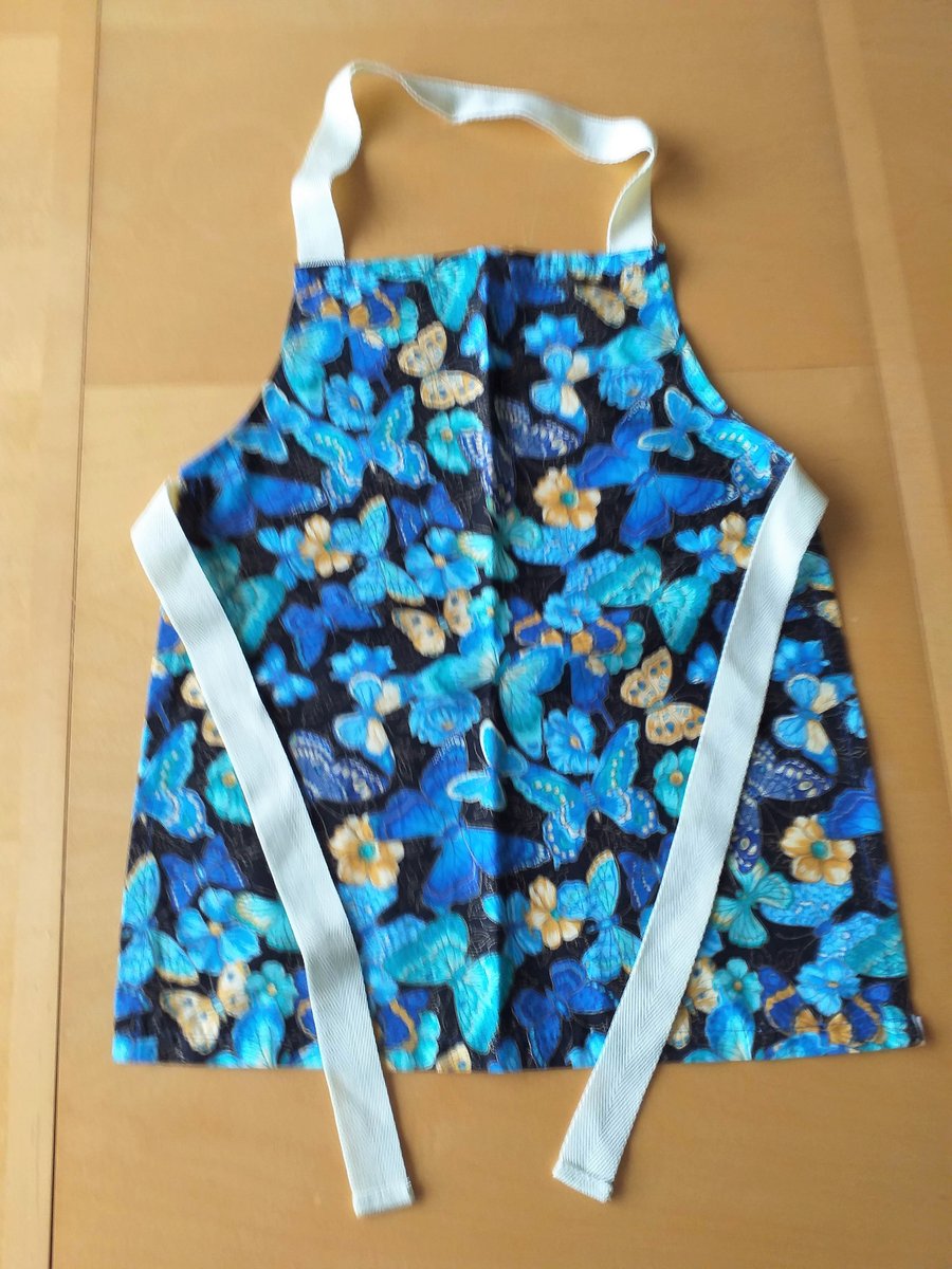 Blue Butterfly Apron age 2-6 approximately