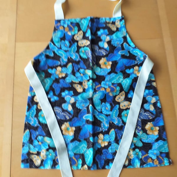 Blue Butterfly Apron age 2-6 approximately