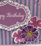 Pretty flowers and stripes Happy Birthday card - Image 2
