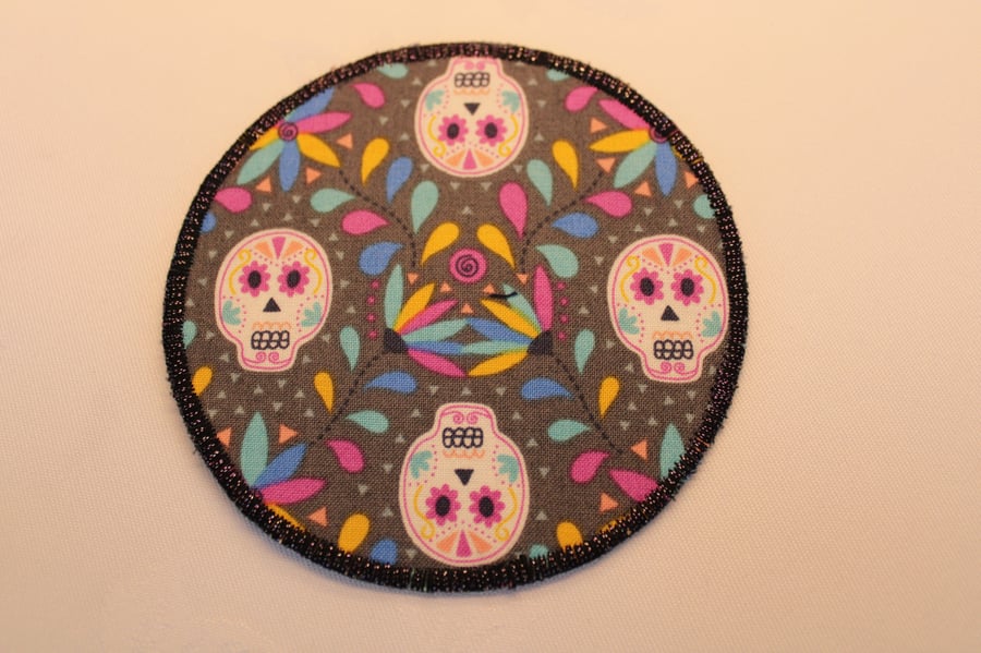 Day of the dead fabric coaster