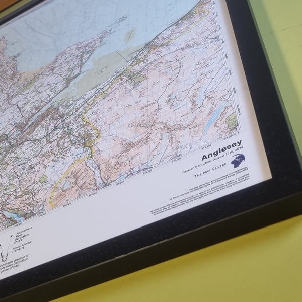 Framed Custom Map of anglesey island