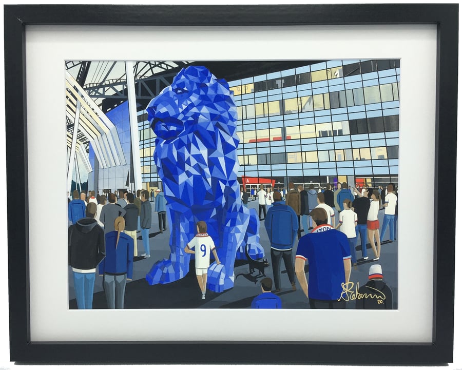 Olympique Lyonnais, Groupama Stadium, High Quality Framed Football Art Print.