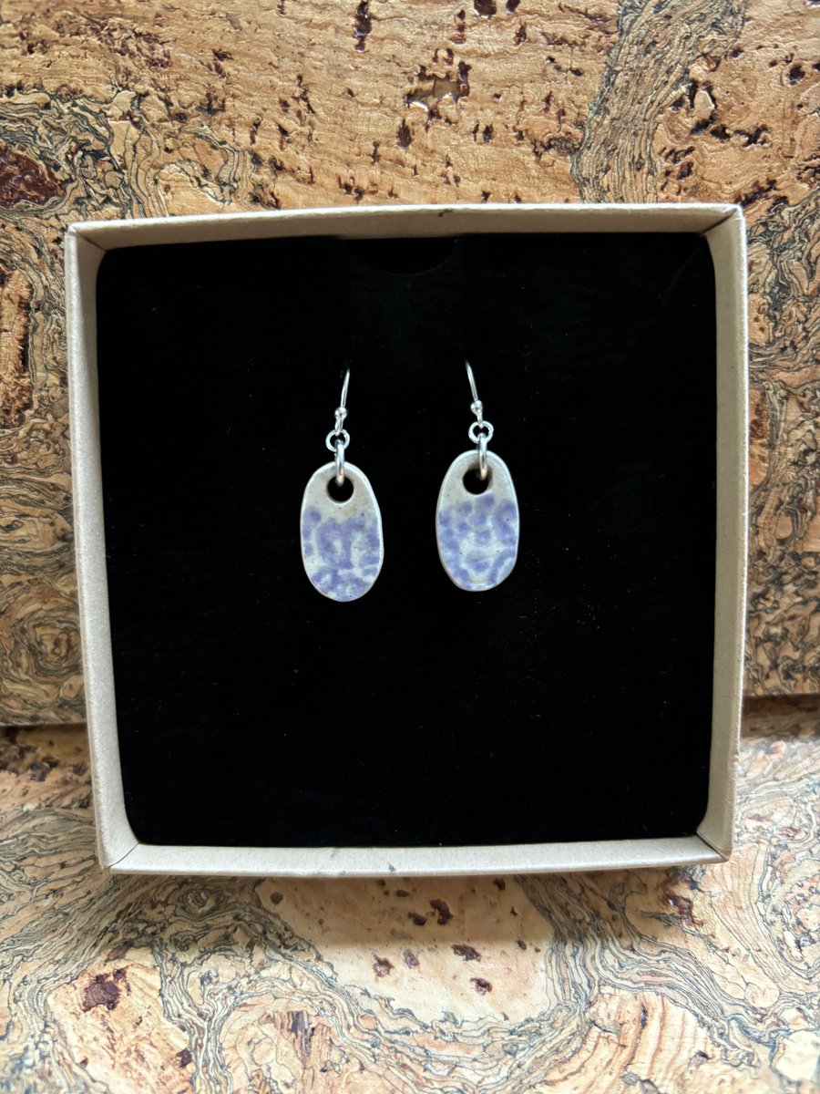Handmade Ceramic Earrings One of a Kind Sterling Silver Eco Friendly Gifts