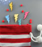 Colourful Wooden Lightning Bolt Brooch - Image 1