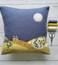 Little Cottage Cushion with Freemotion Sewn Applique - Image 1