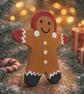Handmade Air Dry Clay Gingerbread Man Fridge Magnet - Image 2
