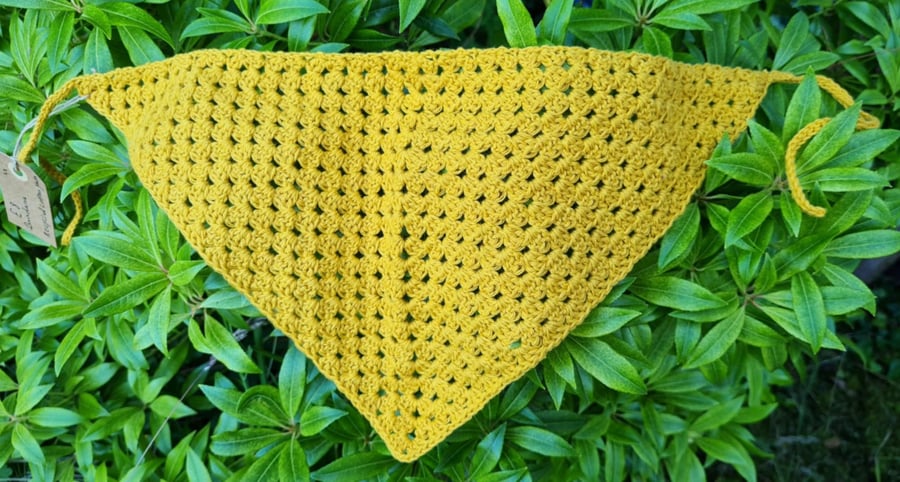 Yellow Crochet Bandana