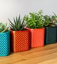 Modern Geometric Planter, 3D Printed Plant Pot with Drainage Stand