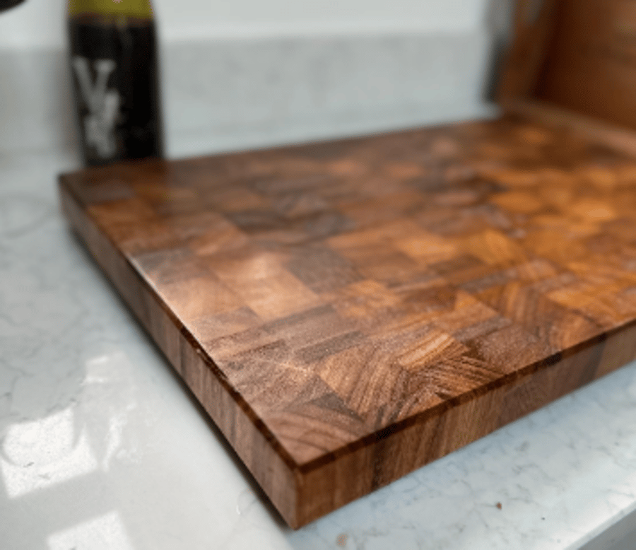 Butchers Block Solid End Grain Cutting Board Iroko, 520x350x40mm