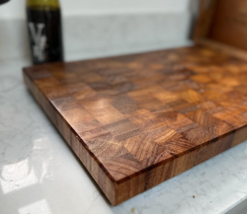 Butchers Block Solid End Grain Cutting Board Iroko, 520x350x40mm