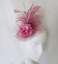 Rose Pink and Pale Plum Vintage Style Feather Orchid Flower Fascinator Hat 