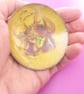 enamelled bowl - scrolled brown on yellow - Image 3