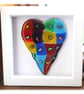 Rainbow Patchwork Heart in Box Frame Fused Glass Picture 007 - Image 6