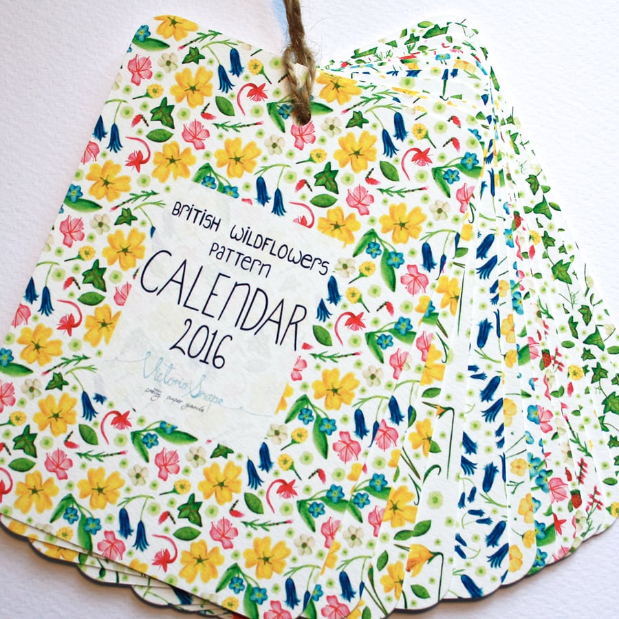 British wildflowers pattern 2016 calendar
