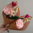 Large Felt Rose & Heart wrap - the perfect everlasting bloom