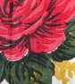 1950s Floral 'Carnations & Roses' Vintage Barkcloth Drawstring Bag, Pink Ribbon - Image 3