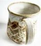 Caramel and Cream Patterned Glazed Mug - Hand Thrown Stoneware Ceramic Mug  - Image 5