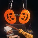 Halloween Sparkly Pumpkin Earrings 