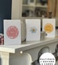Wedding card Birthday card friend pink yellow cards multipack 6 