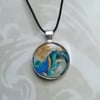 Marble clay pendant 
