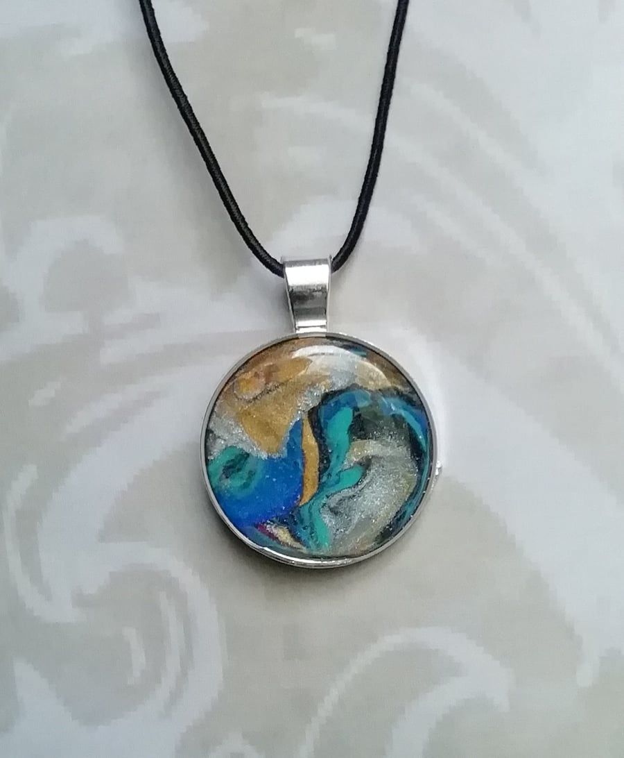 Marble clay pendant 
